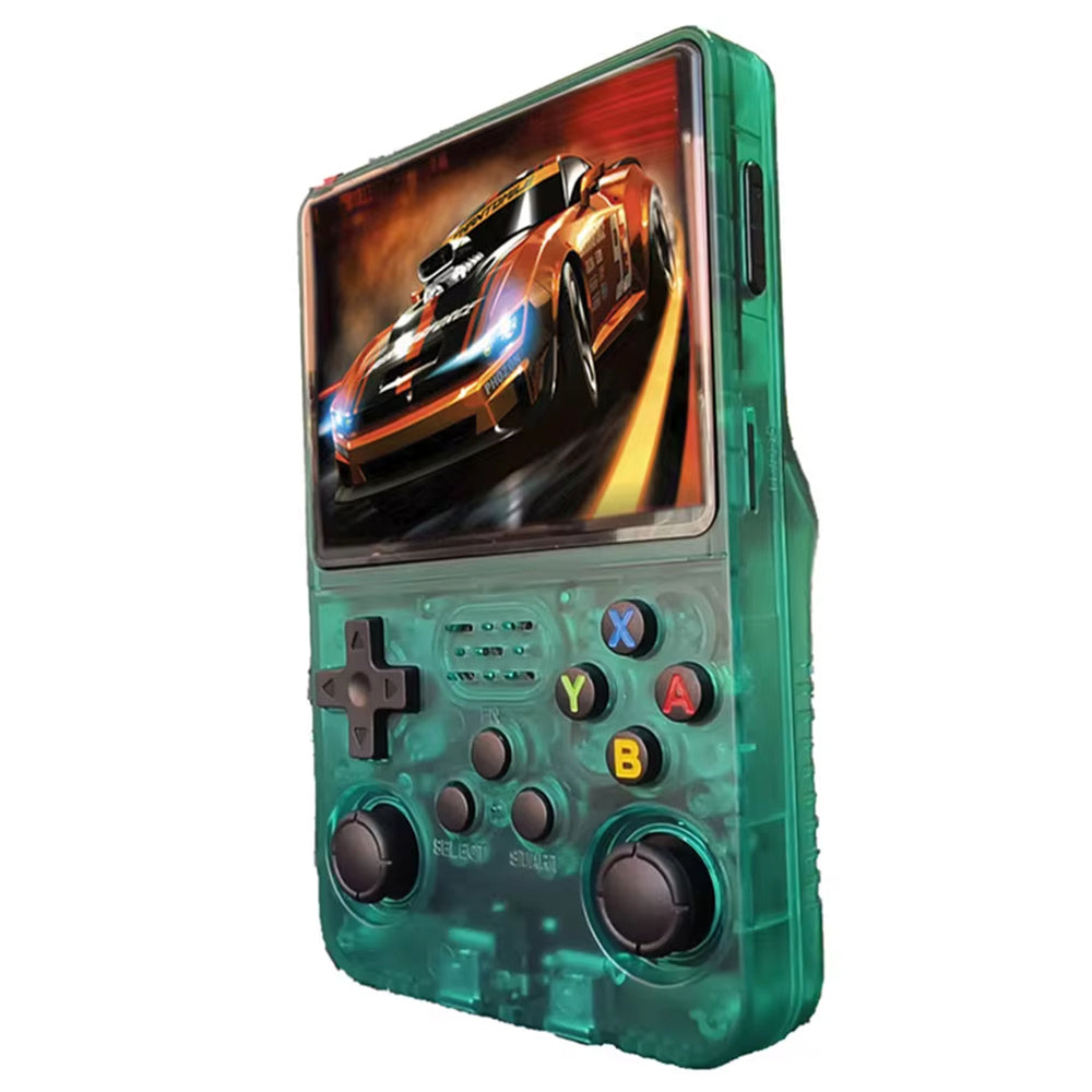 R36S handheld game console - Transparent Green