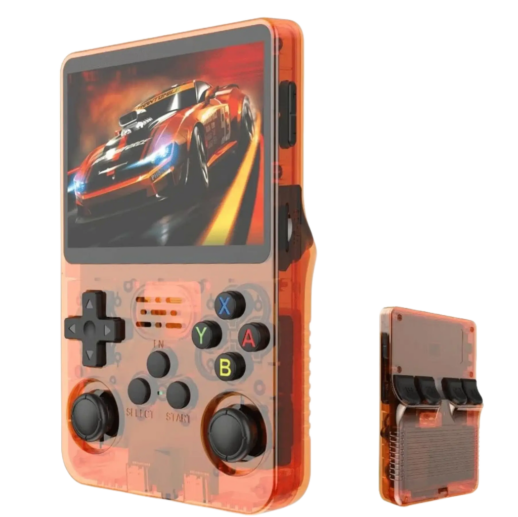 R36S handheld game console - Transparent Orange