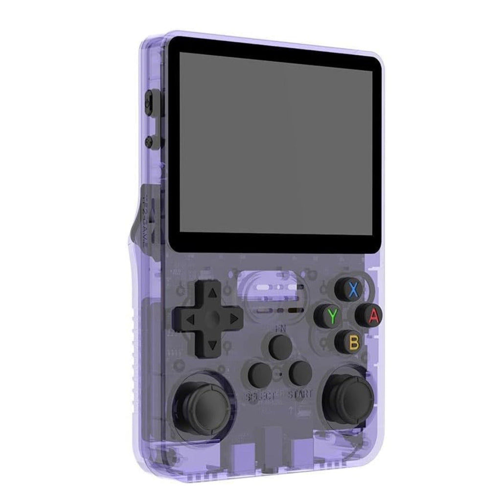 R36S handheld game console - Transparent Purple