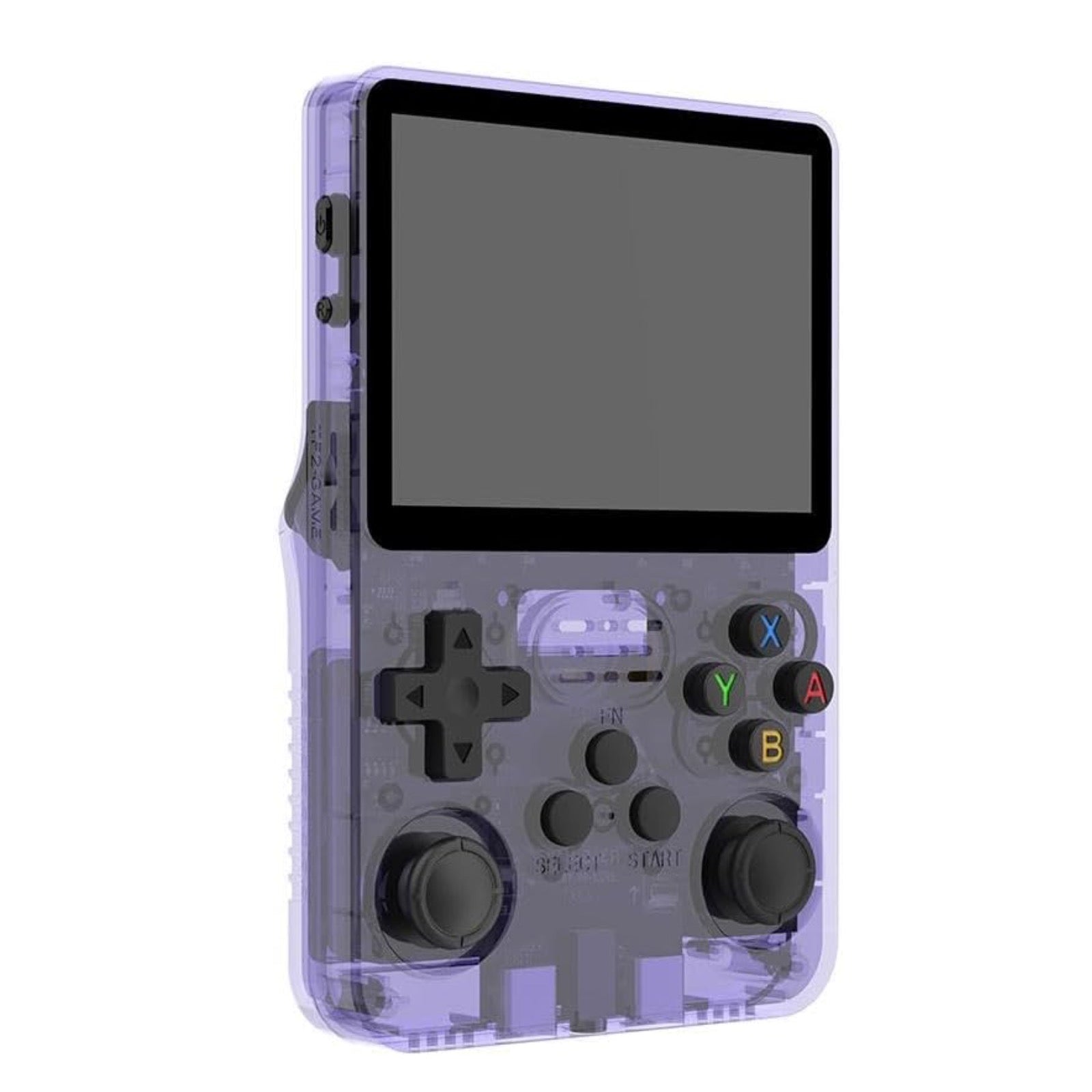 R36S handheld game console - Transparent Purple