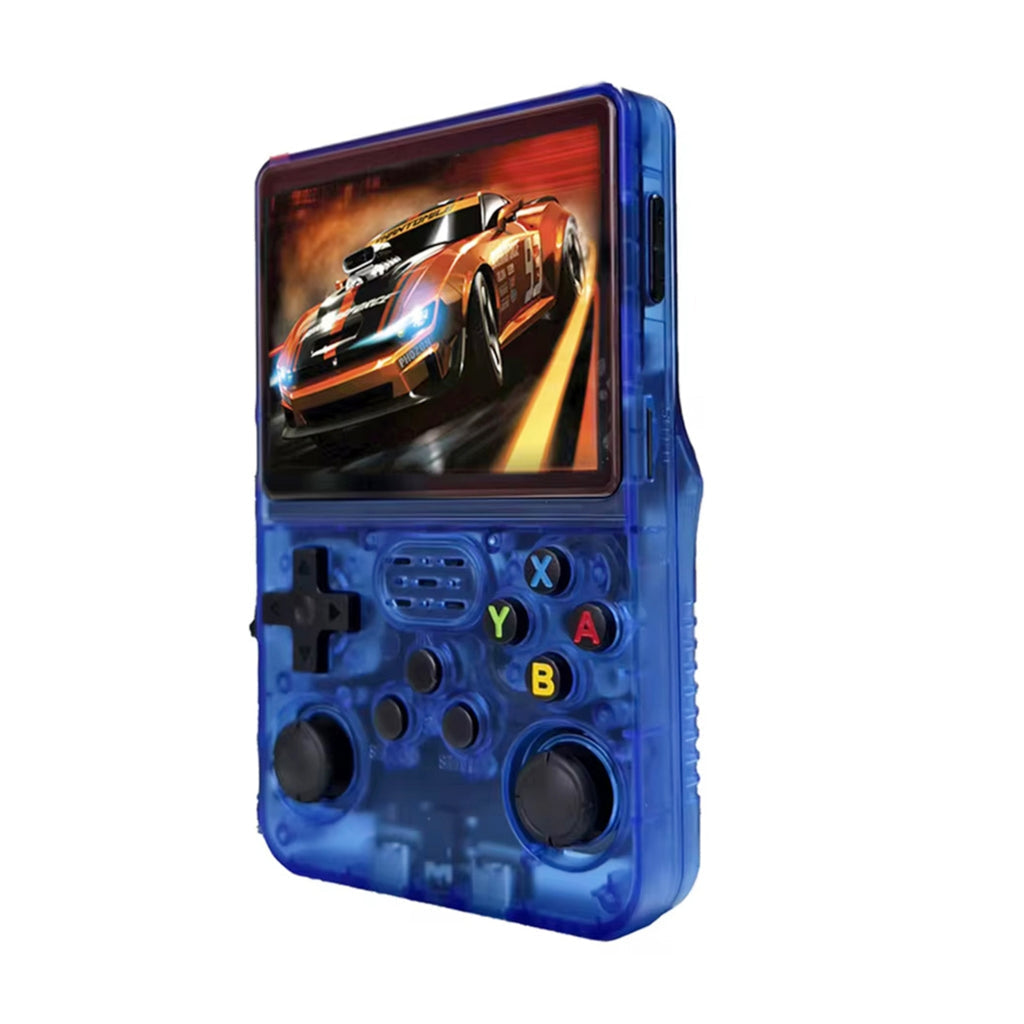 R36S handheld game console - Transparent Blue